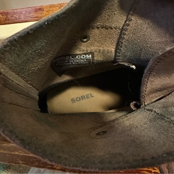 SOREL Joan Of Arctic Wedge Mid Calf Boot Dark Fog Distressed Brown Booties - Picture 13 of 15